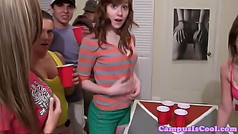 Amateur College Babes Get Drilled In Dorm Party