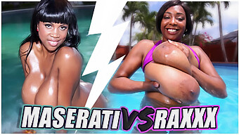 Ebony Vollbusige Bangbros Gehen Kopf An Kopf In Einem Maserati Gegen Raxxx Showdown