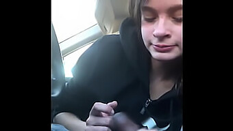 Sensual Lesbian Girlfriend Gives Me A Deepthroat Blowjob In My Car