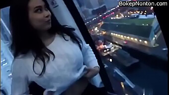 Amateur Asian Teen Flaunts Her Big Tits In Public