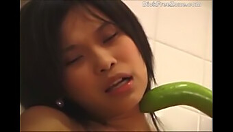 Asian Teen Emma'S Cucumber Play In Hd Video