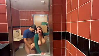 Busty Hailey Rose Gets A Risky Creampie In The Public Bathroom