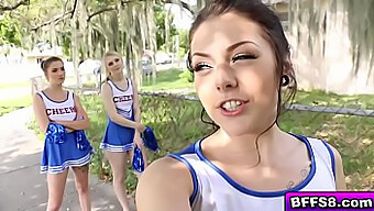 Busty Cheerleaders And Their Horny Coach Engage In A Hardcore Orgy