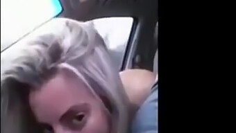 Cum-Swallowing Blonde Gets A Car-Bound Blowjob