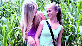 18-Year-Old Bella Anne And Her Skinny Classmate Get Naughty In Public