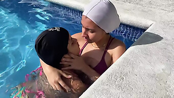 A Steamy Lesbian Encounter At The Pool