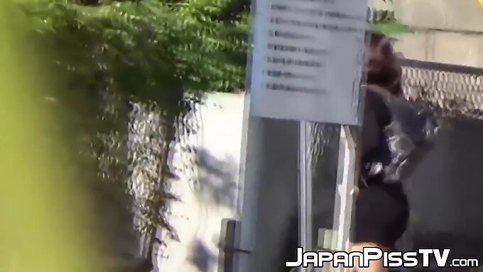 Japanese Teen Babes Caught In The Act Of Peeing In Public