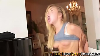 Interracial Teen Gets Her Face Jizzed By Black Stud