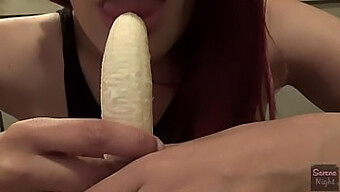 Blonde Bombshell Tries Anal On A Banana And Ends Up Cumming