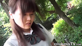 Japanese Teen In Stockings Gets Naughty On Camera