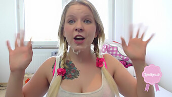 Luna'S Big Natural Tits And Cute Face In A Cumshot Compilation