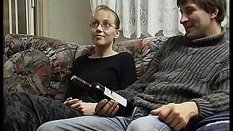 Seductive Young Couple In The 90s Indulged In Hardcore Fucking On The Sofa