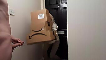 Blonde Bombshell Gets Creampied By A Crazy Amazon Delivery Girl