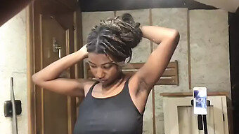 African Wife'S Hairy Body In A Homemade Shower Scene