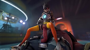 Anime-Inspireret Overwatch-Video Med Tracer Og Roadhog I Hd