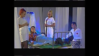 Blonde Bombshell Nurses In Stockings And Heels Suck And Fuck