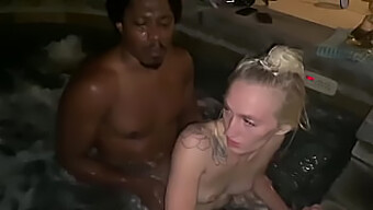 Victoria Gracen And Daddy Panda Enjoy A Naughty Interracial Encounter In The Hot Tub